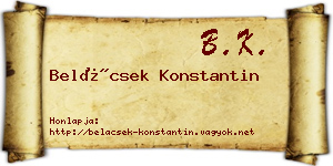 Belácsek Konstantin névjegykártya